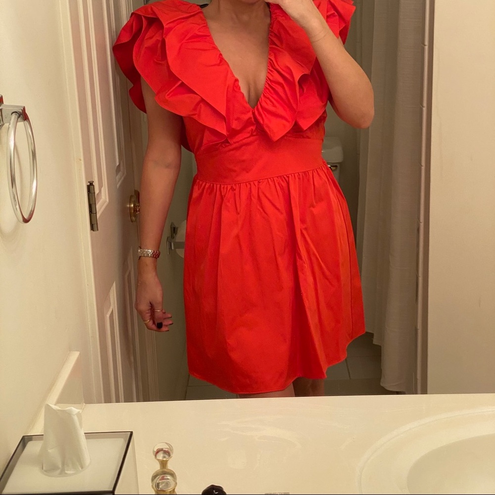 ZARA RUFFLED MINI DRESS - Picture 7 of 7